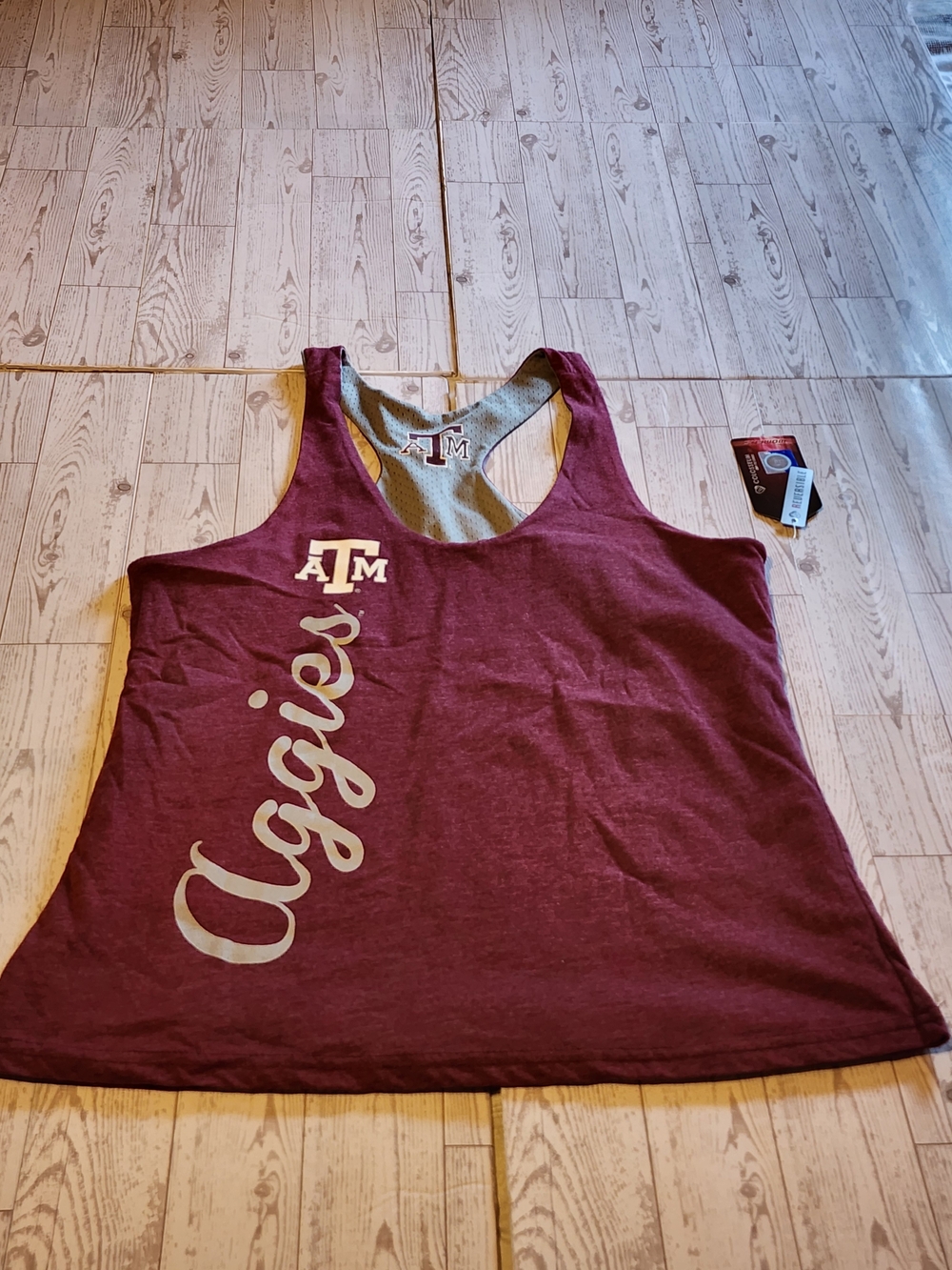 NWT Colosseum Texas A&M Aggies Reversible Racerback Tank Top Women's Medium Maro